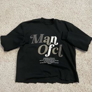 BoohooMAN Cropped Puff Graphic Sweatshirt